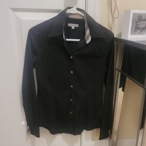Burberry Black Casual Button Down Shirt. Size XS. Will Fit Small